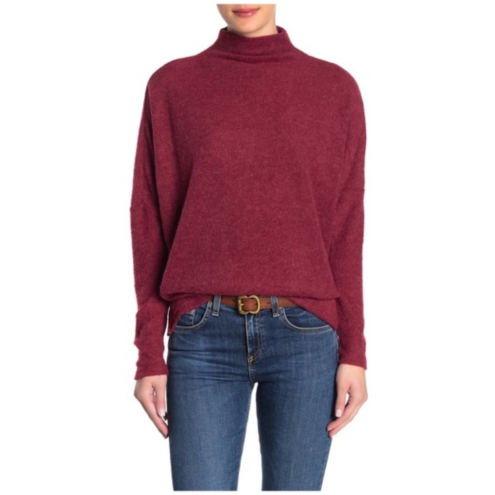 Nordstrom Women's Burgundy Cowl Turtleneck Sweater